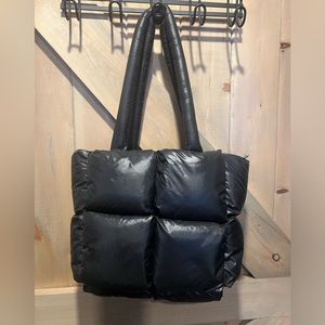 Puffer tote bag in black. Medium size. Brand new without tags.